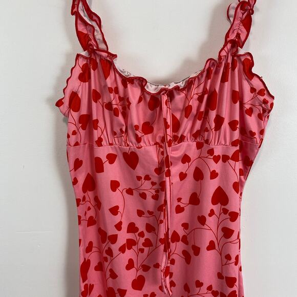 Valentine's Day Mini Dress All Over Heart Print Red and Pink M - Picture 3 of 7